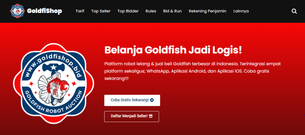 goldfishop platfrom robot lelang online goldfish yang berkualitas